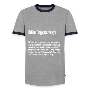 Krypto Crypto Helium Mining HNT Bitcoin Blockchain - Männer Kontrast-T-Shirt - Grau/Navy  - Vorne - AI Model Female 172 light (172cm) & AI Model Male 178 light (178cm)