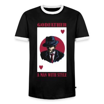 Gentlemen Godfather Godfather Sponsorship Uncle Godchild - Men's Ringer Shirt - black/white - Front - AI Model Female 172 light (172cm) & AI Model Male 178 light (178cm)
