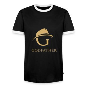 Gentlemen Godfather Godfather Sponsorship Uncle Godchild - Men's Ringer Shirt - black/white - Front - AI Model Female 172 light (172cm) & AI Model Male 178 light (178cm)