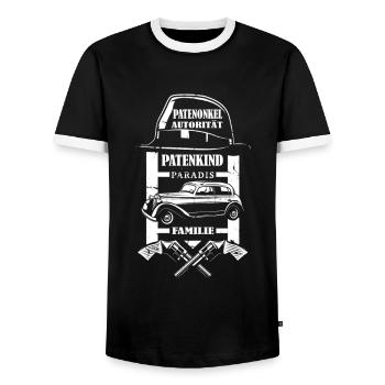 Gentlemen Godfather Godfather Sponsorship Uncle Godchild - Men's Ringer Shirt - black/white - Front - AI Model Female 172 light (172cm) & AI Model Male 178 light (178cm)