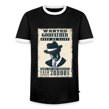 Gentlemen Godfather Godfather Sponsorship Uncle Godchild - Men's Ringer Shirt - black/white - Front - AI Model Female 172 light (172cm) & AI Model Male 178 light (178cm)