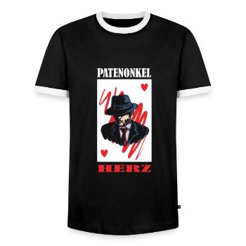 Gentlemen Godfather Godfather Sponsorship Uncle Godchild - Men's Ringer Shirt - black/white - Front - AI Model Female 172 light (172cm) & AI Model Male 178 light (178cm)