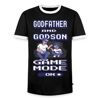 Gentlemen Godfather Godfather Sponsorship Uncle Godchild - Men's Ringer Shirt - black/white - Front - AI Model Female 172 light (172cm) & AI Model Male 178 light (178cm)