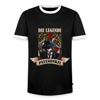 Gentlemen Godfather Godfather Sponsorship Uncle Godchild - Men's Ringer Shirt - black/white - Front - AI Model Female 172 light (172cm) & AI Model Male 178 light (178cm)
