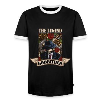 Gentlemen Godfather Godfather Sponsorship Uncle Godchild - Men's Ringer Shirt - black/white - Front - AI Model Female 172 light (172cm) & AI Model Male 178 light (178cm)