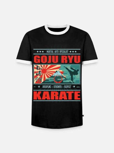 cool Goju Ryu Karate - Japan Design - Herre kontrast-T-shirt - sort/hvid
