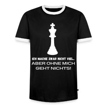 Schach Spruch Geschenk Schachmatt Queens Gambit - Männer Kontrast-T-Shirt - Schwarz/Weiß - Vorne - AI Model Female 172 light (172cm) & AI Model Male 178 light (178cm)