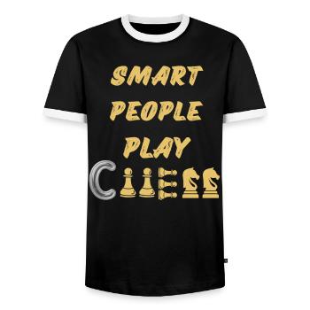 Chess Saying Gift Checkmate Queens Gambit - T-shirt contrasté Homme - noir/blanc - Devant - AI Model Female 172 light (172cm) & AI Model Male 178 light (178cm)