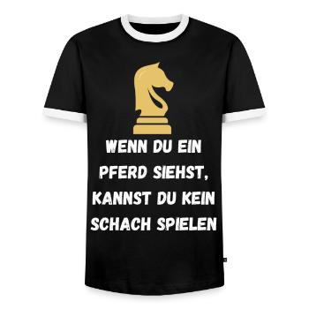Schach Spruch Geschenk Schachmatt Queens Gambit - Männer Kontrast-T-Shirt - Schwarz/Weiß - Vorne - AI Model Female 172 light (172cm) & AI Model Male 178 light (178cm)