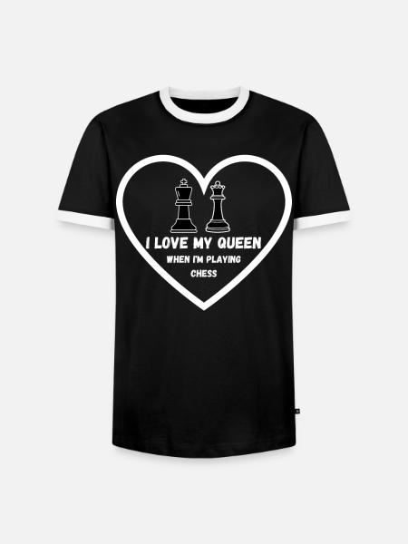 Chess Gift Relationship Queens Gambit - Men's Ringer Shirt - black/white