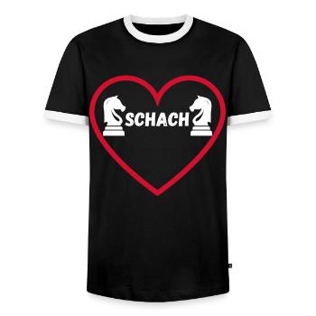 Schach Geschenk Meme Trend Queens Gambit - Männer Kontrast-T-Shirt - Schwarz/Weiß - Vorne - AI Model Female 172 light (172cm) & AI Model Male 178 light (178cm)