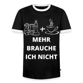 Schach Schachspieler Schachverein Brettspiel Spie - Männer Kontrast-T-Shirt - Schwarz/Weiß - Vorne - AI Model Female 172 light (172cm) & AI Model Male 178 light (178cm)