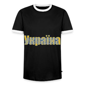Ukraine - das coole ukrainische Städte Design - Männer Kontrast-T-Shirt - Schwarz/Weiß - Vorne - AI Model Female 172 light (172cm) & AI Model Male 178 light (178cm)