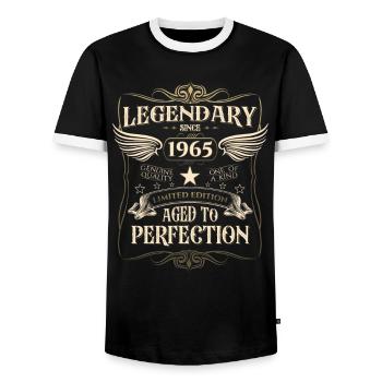 Legendary since 1965 57th birthday gift Awesome - Men's Ringer Shirt - black/white - Front - AI Model Female 172 light (172cm) & AI Model Male 178 light (178cm)