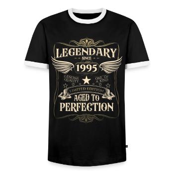 Legendary since 1995 27th birthday gift Awesome - Men's Ringer Shirt - black/white - Front - AI Model Female 172 light (172cm) & AI Model Male 178 light (178cm)