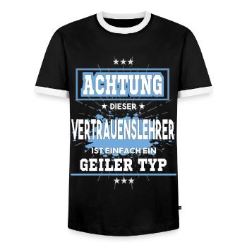 Vertrauenslehrer ist einfach ein geiler Typ T-Shir - Männer Kontrast-T-Shirt - Schwarz/Weiß - Vorne - AI Model Female 172 light (172cm) & AI Model Male 178 light (178cm)