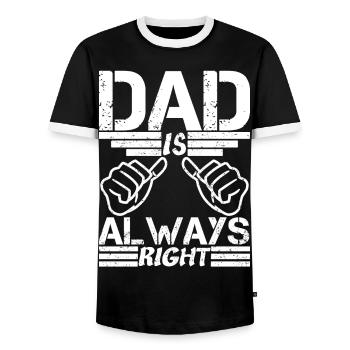 Dad is always right - Men's Ringer Shirt - black/white - Front - AI Model Female 172 light (172cm) & AI Model Male 178 light (178cm)