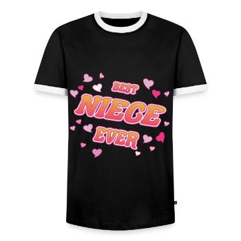 Best Niece Ever - beste Nichte der Welt - Männer Kontrast-T-Shirt - Schwarz/Weiß - Vorne - AI Model Female 172 light (172cm) & AI Model Male 178 light (178cm)