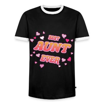 Meilleure tante de tous les temps, meilleure tante pour Forever Design - T-shirt contrasté Homme - noir/blanc - Devant - AI Model Female 172 light (172cm) & AI Model Male 178 light (178cm)
