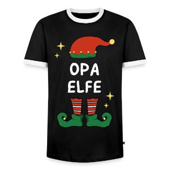 Opa Elfe - Männer Kontrast-T-Shirt - Schwarz/Weiß - Vorne - AI Model Female 172 light (172cm) & AI Model Male 178 light (178cm)