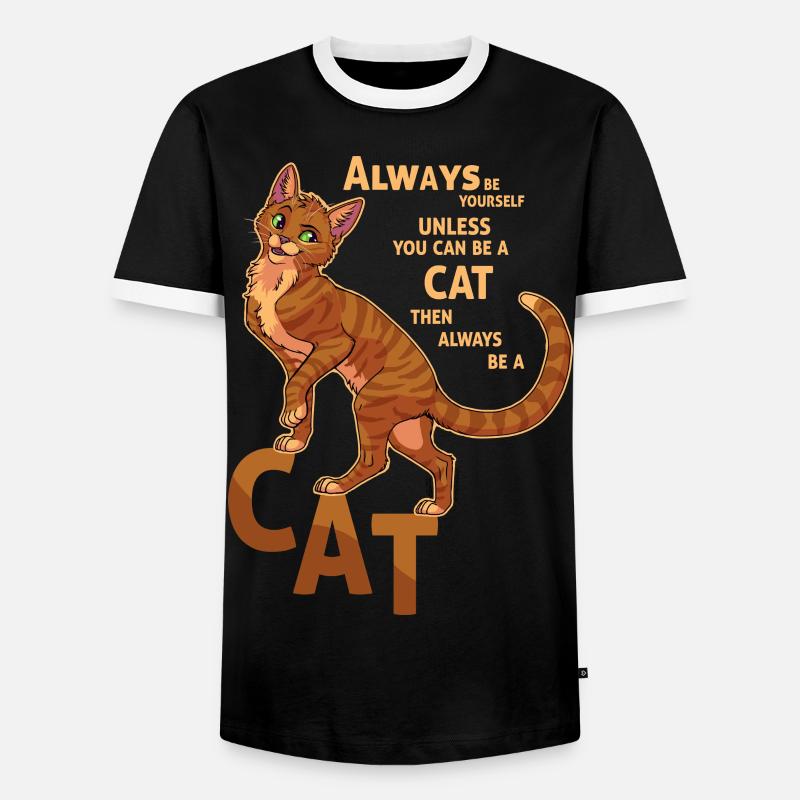 Always be a cat - Männer Kontrast-T-Shirt - Schwarz/Weiß