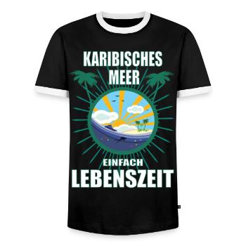 Karibisches Meer - einfach Lebenszeit - Männer Kontrast-T-Shirt - Schwarz/Weiß - Vorne - AI Model Female 172 light (172cm) & AI Model Male 178 light (178cm)