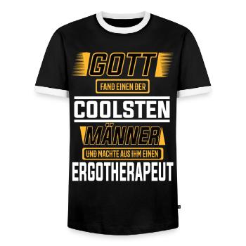 Ergotherapeut, einer der coolsten Männer der Welt - Männer Kontrast-T-Shirt - Schwarz/Weiß - Vorne - AI Model Female 172 light (172cm) & AI Model Male 178 light (178cm)