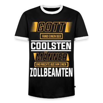 Zollbeamter, einer der coolsten Männer der Welt - Männer Kontrast-T-Shirt - Schwarz/Weiß - Vorne - AI Model Female 172 light (172cm) & AI Model Male 178 light (178cm)