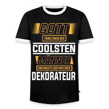 Dekorateur, einer der coolsten Männer der Welt - Männer Kontrast-T-Shirt - Schwarz/Weiß - Vorne - AI Model Female 172 light (172cm) & AI Model Male 178 light (178cm)