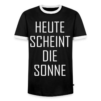 Heute scheint die Sonne - Männer Kontrast-T-Shirt - Schwarz/Weiß - Vorne - AI Model Female 172 light (172cm) & AI Model Male 178 light (178cm)