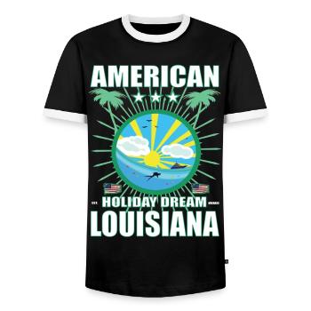 American Holiday Dream Louisiane - Pelican State - T-shirt contrasté Homme - noir/blanc - Devant - AI Model Female 172 light (172cm) & AI Model Male 178 light (178cm)