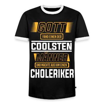 Choleriker einer der coolsten Männer der Welt - Männer Kontrast-T-Shirt - Schwarz/Weiß - Vorne - AI Model Female 172 light (172cm) & AI Model Male 178 light (178cm)