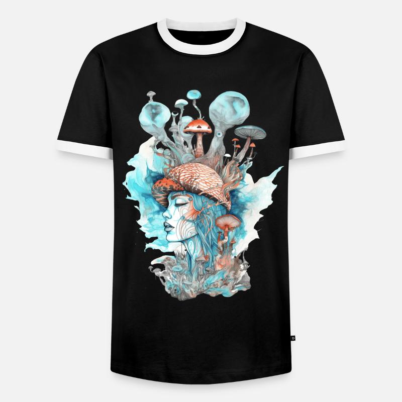 Trippy Schamane - Männer Kontrast-T-Shirt - Schwarz/Weiß