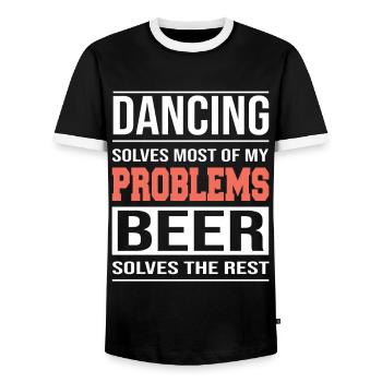 Dancing solves Most of my Problems, Tanz Design - Men's Ringer Shirt - black/white - Front - AI Model Female 172 light (172cm) & AI Model Male 178 light (178cm)