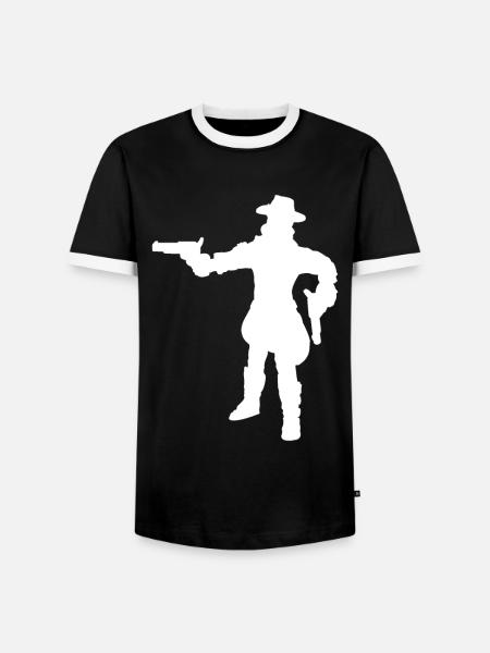 Cowboy Design - Männer Kontrast-T-Shirt - Schwarz/Weiß