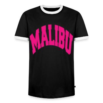 T-shirt rose MALIBU California Sport - T-shirt contrasté Homme - noir/blanc - Devant - AI Model Female 172 light (172cm) & AI Model Male 178 light (178cm)