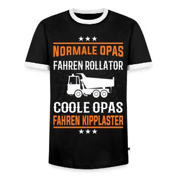 Coole Opas fahren Kipplaster Design - Männer Kontrast-T-Shirt - Schwarz/Weiß - Vorne - AI Model Female 172 light (172cm) & AI Model Male 178 light (178cm)