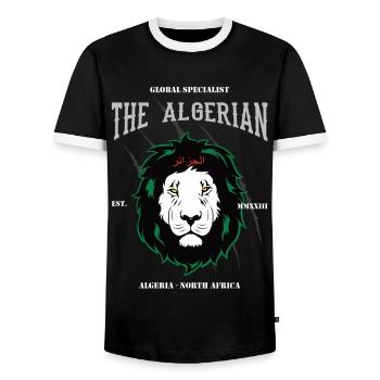The Algerian, cooles Design für den Algerier - Männer Kontrast-T-Shirt - Schwarz/Weiß - Vorne - AI Model Female 172 light (172cm) & AI Model Male 178 light (178cm)