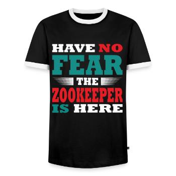 N’ayez pas peur que le gardien de zoo soit ici Tenue - T-shirt contrasté Homme - noir/blanc - Devant - AI Model Female 172 light (172cm) & AI Model Male 178 light (178cm)