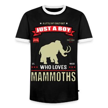 Just a Boy who loves Mammut Outfit - Men's Ringer Shirt - black/white - Front - AI Model Female 172 light (172cm) & AI Model Male 178 light (178cm)