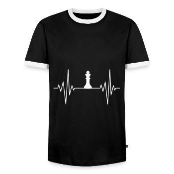 my heart sleeps for king design - Men's Ringer Shirt - black/white - Front - AI Model Female 172 light (172cm) & AI Model Male 178 light (178cm)