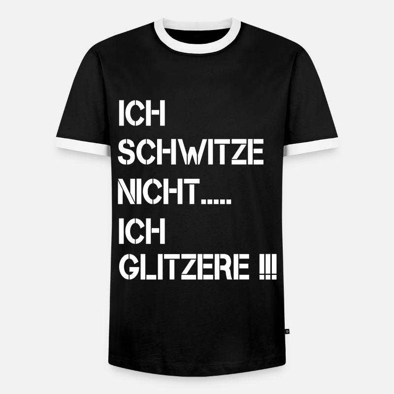 Ich schwitze nicht ich glitzere - Männer Kontrast-T-Shirt - Schwarz/Weiß