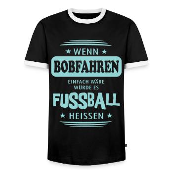 Wenn Bobfahren einfach wäre - Männer Kontrast-T-Shirt - Schwarz/Weiß - Vorne - AI Model Female 172 light (172cm) & AI Model Male 178 light (178cm)