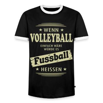 Wenn Volleyball einfach wäre - Männer Kontrast-T-Shirt - Schwarz/Weiß - Vorne - AI Model Female 172 light (172cm) & AI Model Male 178 light (178cm)