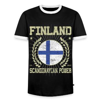 Design finlandais cool - T-shirt contrasté Homme - noir/blanc - Devant - AI Model Female 172 light (172cm) & AI Model Male 178 light (178cm)