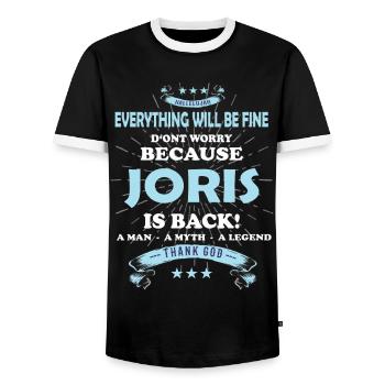 Everything will be fine Joris Is back - Männer Kontrast-T-Shirt - Schwarz/Weiß - Vorne - AI Model Female 172 light (172cm) & AI Model Male 178 light (178cm)