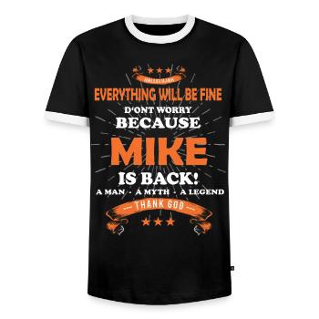 Everything will be fine Mike Is back - Männer Kontrast-T-Shirt - Schwarz/Weiß - Vorne - AI Model Female 172 light (172cm) & AI Model Male 178 light (178cm)