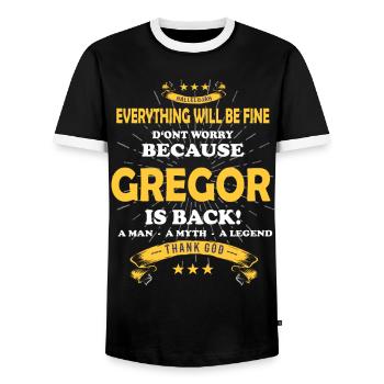 Everything will be fine Gregor Is back - Men's Ringer Shirt - black/white - Front - AI Model Female 172 light (172cm) & AI Model Male 178 light (178cm)