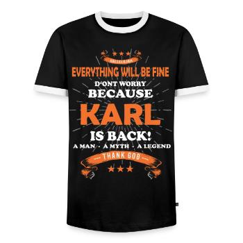 Everything will be fine Karl Is back - Men's Ringer Shirt - black/white - Front - AI Model Female 172 light (172cm) & AI Model Male 178 light (178cm)