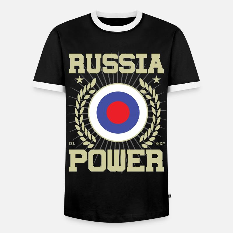 Design Cool Russie - T-shirt contrasté Homme - noir/blanc